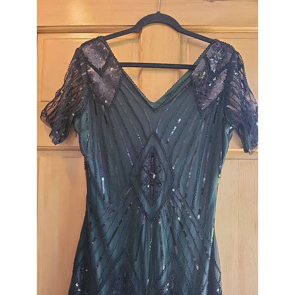 Elegant Black Sequin Midi Dress